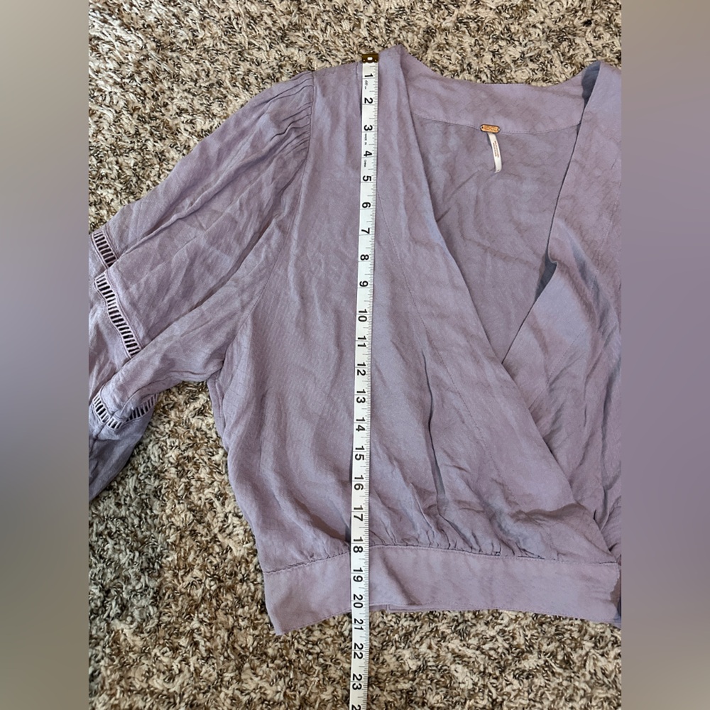 FREE PEOPLE Dream Girl Plunging Wrap Top Purple - Large - Picture 12 of 14